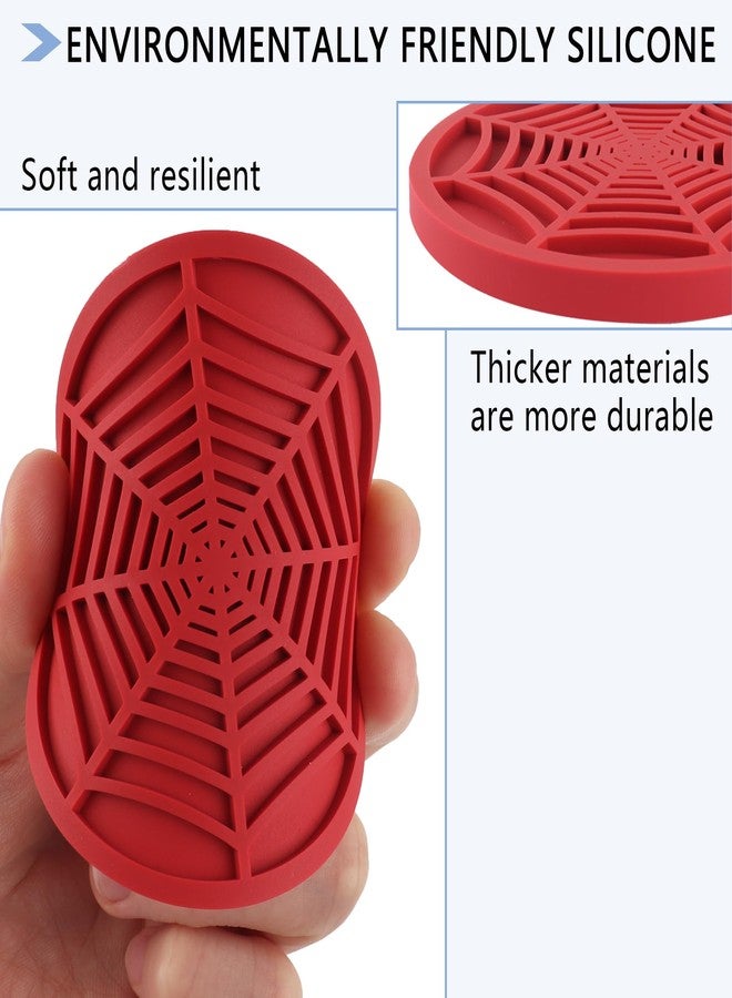 Salior 4PCS Silicone Car Coasters,Unique Spider Web Non-Slip Car Cup Holder Coaster Car Interior Accessories,Universal 2.75 Inch Car Drink Coaster for Women Men (Red) - Image 5